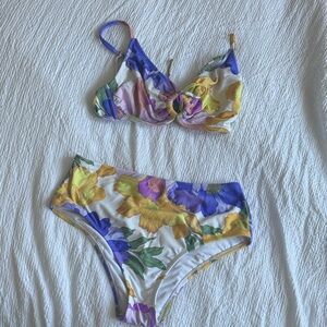 From Target. Floral Bikini Set with Yellow and Purple Flowers